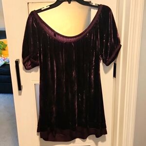 Velvet and silk blouse